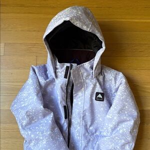 Burton girls 2L one piece for showboard/ski. Light Purple w/ white speckles.